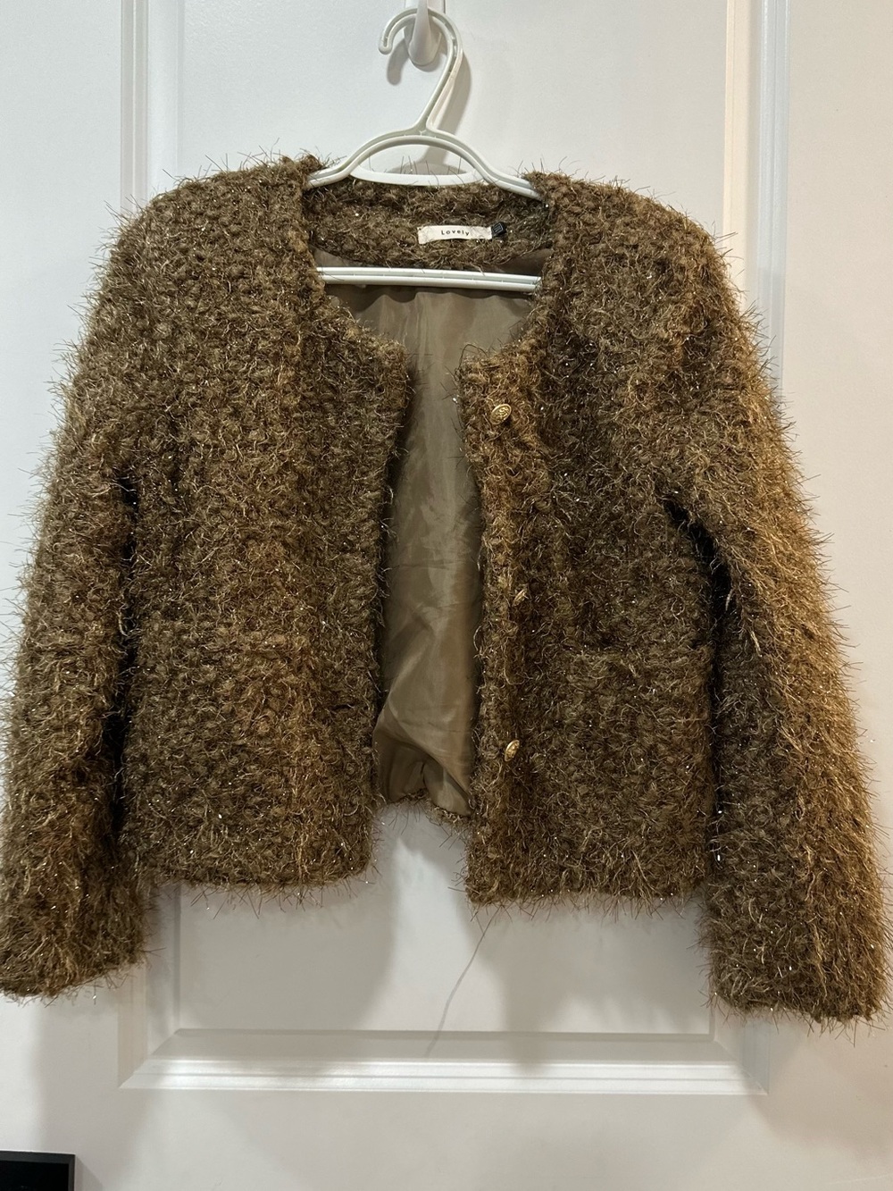 Soft Fuzzy Brown Women's Jacket